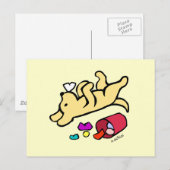 Funny Yellow Labrador Cartoon Postkarte (Vorne/Hinten)