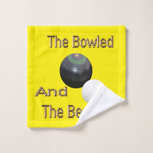 Funny Yellow Lawn Bowls Bowled Design, Waschlappen (Waschlappen)