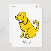 Funny Yellow Niedlich Hund Entschuldigung Entschul Postkarte (Vorne/Hinten)
