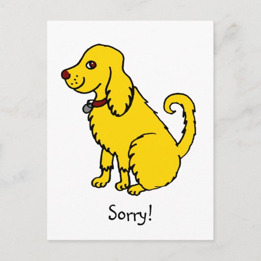 Funny Yellow Niedlich Hund Entschuldigung Entschul Postkarte (Vorderseite)