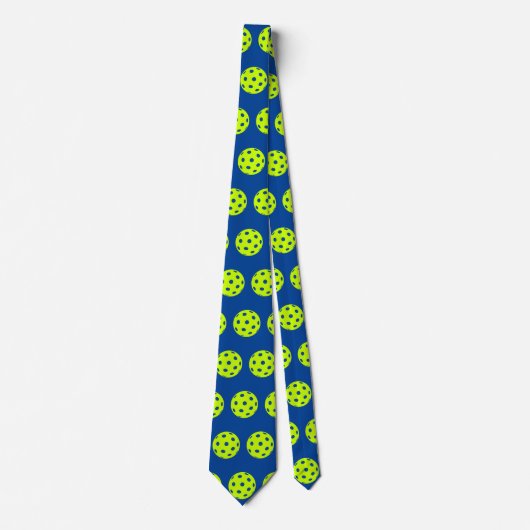 Funny Yellow Pickleball Neck Tie Krawatte (Vorderseite)