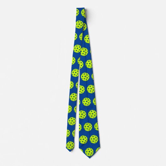Funny Yellow Pickleball Neck Tie Krawatte (Rückseite)