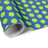 Funny Yellow Pickleball Pattern Geschenkpapier (Rolleneckpunkt)