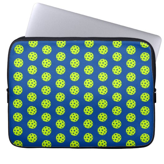 Funny Yellow Pickleball Pattern Laptopschutzhülle (Vorderseite)