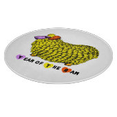 Funny Yellow Ram Chinese Year Zodiac Birthday CutB Schneidebrett (Ecke)