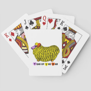 Funny Yellow Ram Chinese Year Zodiac Birthday PC Spielkarten