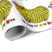 Funny Yellow Ram Chinese Year Zodiac Birthday WP Geschenkpapier (Rolleneckpunkt)