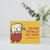 Funny Yellow Red Toast Postkarte (Stehend Vorderseite)