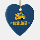 Funny Yellow School Busfahrer humorvoll Keramikornament (Rechts)