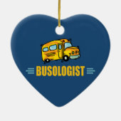 Funny Yellow School Busfahrer humorvoll Keramikornament (Hinten)
