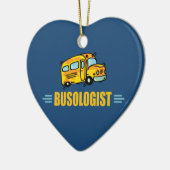 Funny Yellow School Busfahrer humorvoll Keramikornament (Links)