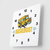 Funny Yellow School Busfahrer humorvoll Quadratische Wanduhr (Winkel)