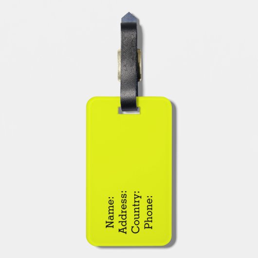 FUNNY YELLOW Stopp! IHR MÖCHST MEINEN EIGENTÜMER N Gepäckanhänger (Rückseite vertikal)