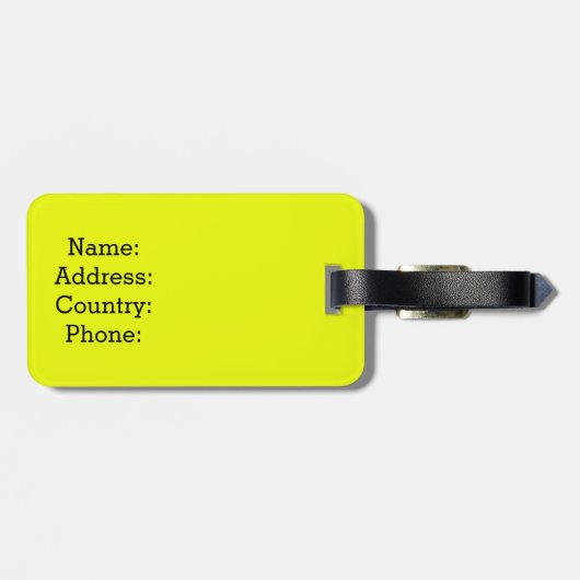 FUNNY YELLOW Stopp! IHR MÖCHST MEINEN EIGENTÜMER N Gepäckanhänger (Rückseite horizontal)