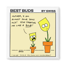 Funny Yellow Tulips Mutter und Tochter Cartoon