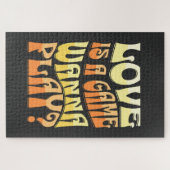 Funny Yellow und Orange Typograph Valentine Puzzle (Horizontal)