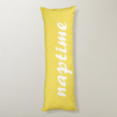 Funny Yellow und White Naptime Seitenschläferkissen (Rückseite (Vertikal))