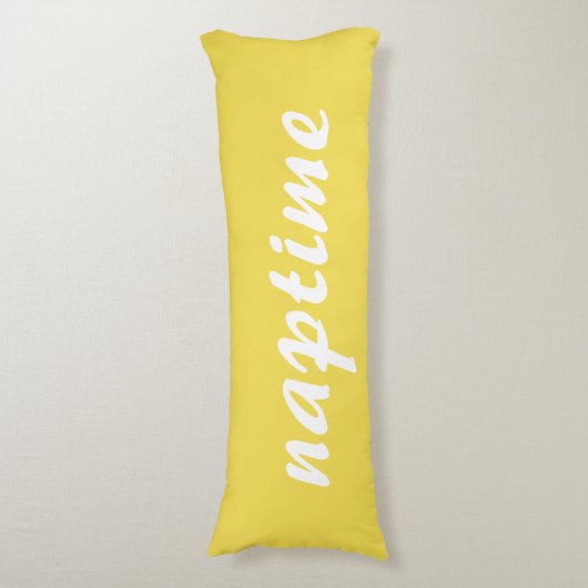 Funny Yellow und White Naptime Seitenschläferkissen (Vorderseite Vertikal)