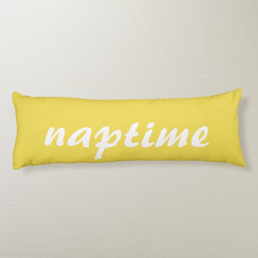 Funny Yellow und White Naptime Seitenschläferkissen (Rückseite)