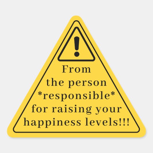 Funny Yellow “Warning” Triangle Gift Sticker (Vorderseite)