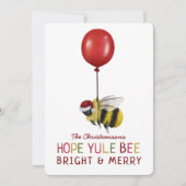 Funny Yellow Weihnachten Bee Merry and Bright Chri (Vorderseite)