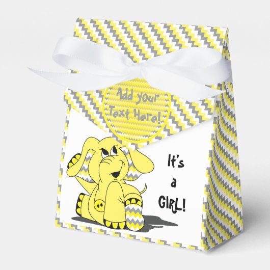 Funny Yellow Zickzack Albern Elephant Party FavorB Geschenkschachtel (Vorderseite)