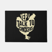 Funny Yep Ich spreche mit Hühnern Geschenk Coole T Fußmatte (Vorderseite)