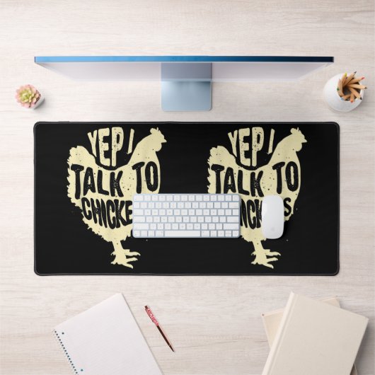 Funny Yep Ich spreche mit Hühnern Geschenk Coole T Schreibtischunterlage (Büro 1)