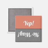 Funny Yep No Way Gray Coral Geschirrspülmaschine Magnet (Vorderseite/Rückseite)