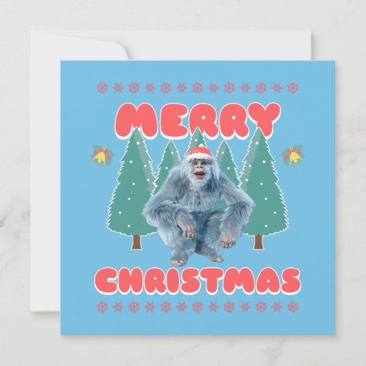 Funny Yeti - Frohe Weihnachten (Vorderseite)
