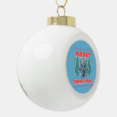 Funny Yeti - Frohe Weihnachten Keramik Kugel-Ornament (Links)