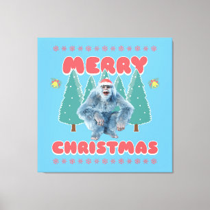 Funny Yeti - Frohe Weihnachten Leinwanddruck