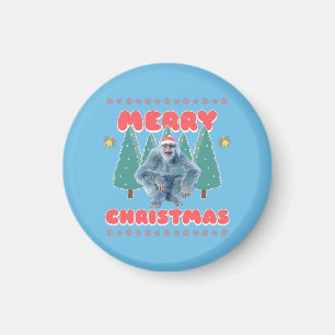 Funny Yeti - Frohe Weihnachten Magnet
