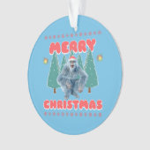 Funny Yeti - Frohe Weihnachten Ornament (Vorderseite)