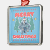 Funny Yeti - Frohe Weihnachten Ornament Aus Metall (Links)