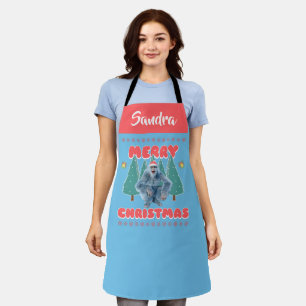 Funny Yeti - Frohe Weihnachten Personalisiert Schürze