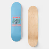 Funny Yeti - Frohe Weihnachten Skateboard (Vorderseite)