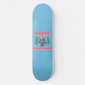 Funny Yeti - Frohe Weihnachten Skateboard (Vorderseite)
