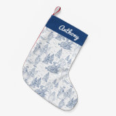 Funny Yeti Monsters Antikes Wintertoilmuster Kleiner Weihnachtsstrumpf (Vorderansicht (hängend))