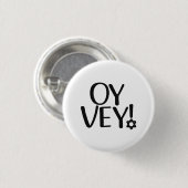 Funny Yiddish Phrase - Oy Vey, jüdisches Weihnacht Button (Vorne & Hinten)