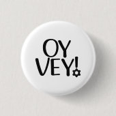 Funny Yiddish Phrase - Oy Vey, jüdisches Weihnacht Button (Vorderseite)
