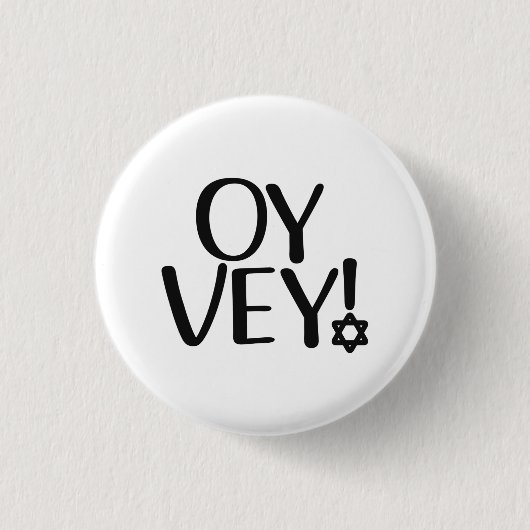 Funny Yiddish Phrase - Oy Vey, jüdisches Weihnacht Button (Vorderseite)