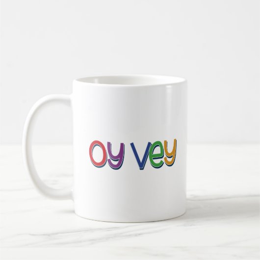 Funny Yiddish Phrase - Oy Vey, jüdisches Weihnacht Kaffeetasse (Links)