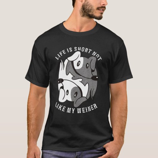 Funny Ying Yang Dog Dackel Zitat T-Shirt (Vorderseite)