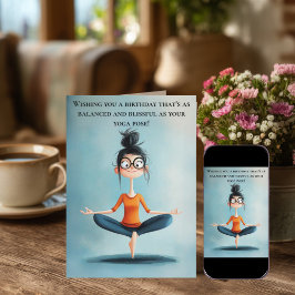 Funny Yoga Birthday Karte