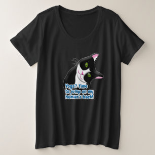 Funny Yoga Cat Große Größe T-Shirt