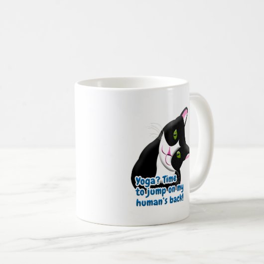 Funny Yoga Cat Kaffeetasse (VorderseiteRechts)