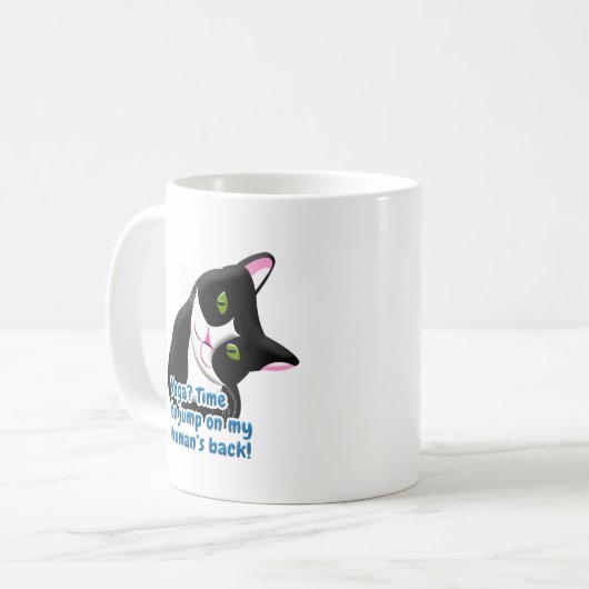 Funny Yoga Cat Kaffeetasse (Vorderseite Links)