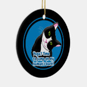 Funny Yoga Cat Keramik Ornament (Rechts)