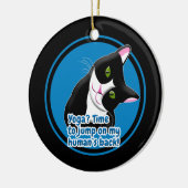 Funny Yoga Cat Keramik Ornament (Links)